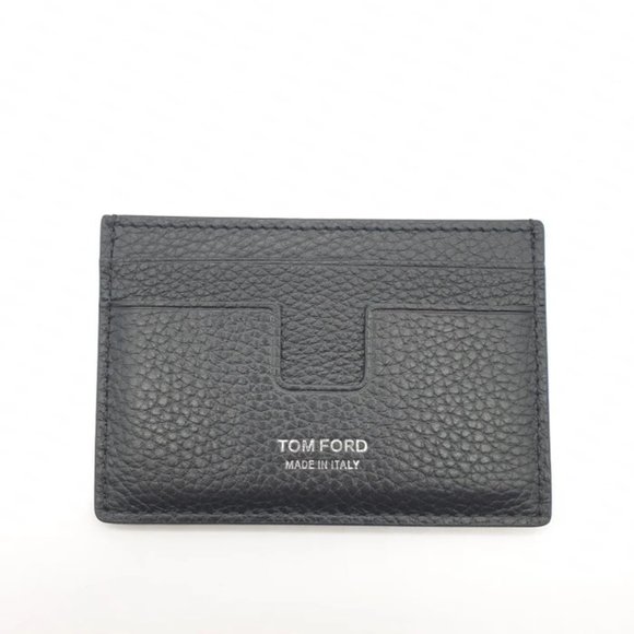 Tom Ford T line black leather wallet cardholder card case Amex